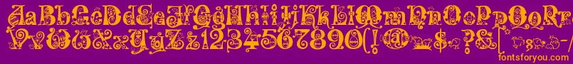 Kingthings Eggypeg Font – Orange Fonts on Purple Background