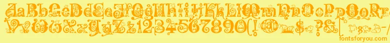 Kingthings Eggypeg Font – Orange Fonts on Yellow Background