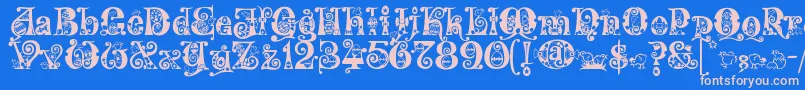 Kingthings Eggypeg Font – Pink Fonts on Blue Background