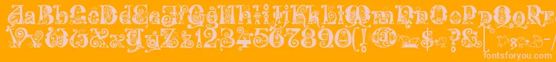 Kingthings Eggypeg Font – Pink Fonts on Orange Background