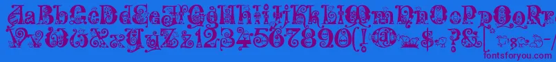 Kingthings Eggypeg Font – Purple Fonts on Blue Background
