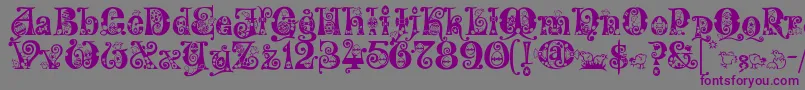 Kingthings Eggypeg Font – Purple Fonts on Gray Background