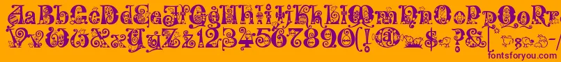 Kingthings Eggypeg Font – Purple Fonts on Orange Background