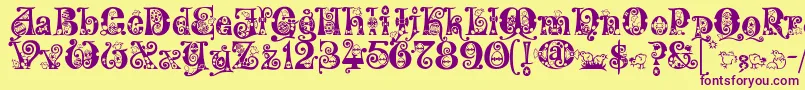 Kingthings Eggypeg Font – Purple Fonts on Yellow Background