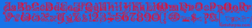 Kingthings Eggypeg-Schriftart – Rote Schriften auf blauem Hintergrund
