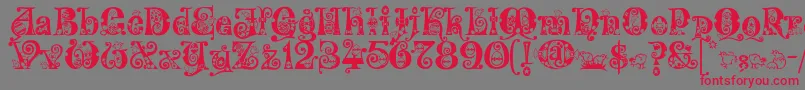 Kingthings Eggypeg Font – Red Fonts on Gray Background
