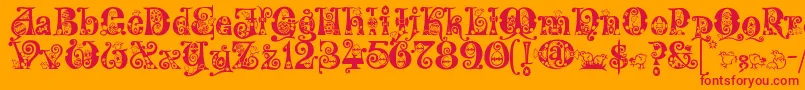 Шрифт Kingthings Eggypeg – красные шрифты на оранжевом фоне