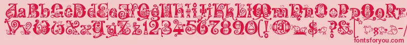 Шрифт Kingthings Eggypeg – красные шрифты на розовом фоне