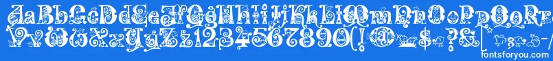 Kingthings Eggypeg Font – White Fonts on Blue Background
