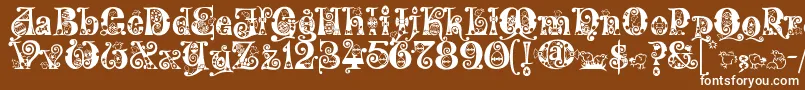 Kingthings Eggypeg Font – White Fonts on Brown Background