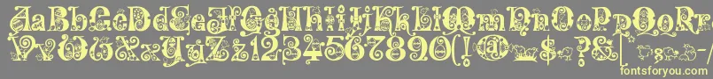 Kingthings Eggypeg Font – Yellow Fonts on Gray Background