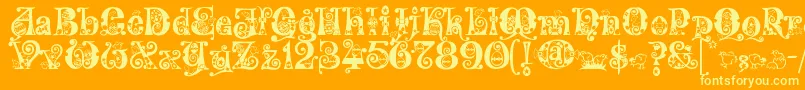 Kingthings Eggypeg Font – Yellow Fonts on Orange Background