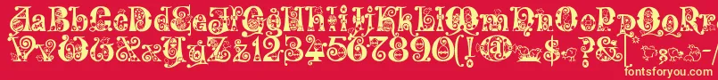 Kingthings Eggypeg Font – Yellow Fonts on Red Background