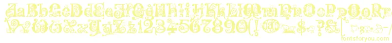 Kingthings Eggypeg Font – Yellow Fonts on White Background