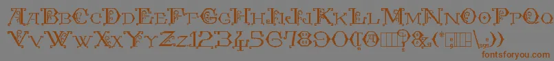 Kingthings Embroidery Font – Brown Fonts on Gray Background