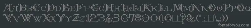 Kingthings Embroidery Font – Gray Fonts on Black Background