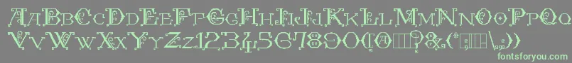 Kingthings Embroidery Font – Green Fonts on Gray Background