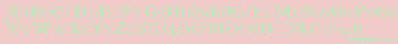 Kingthings Embroidery Font – Green Fonts on Pink Background