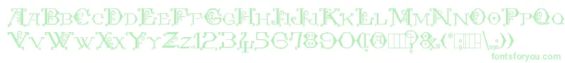 Kingthings Embroidery Font – Green Fonts on White Background