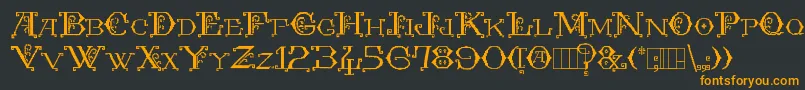 Kingthings Embroidery Font – Orange Fonts on Black Background