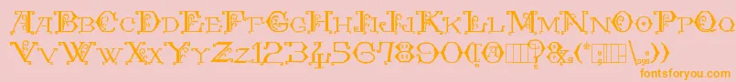Kingthings Embroidery Font – Orange Fonts on Pink Background