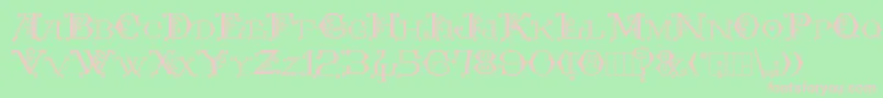 Kingthings Embroidery Font – Pink Fonts on Green Background