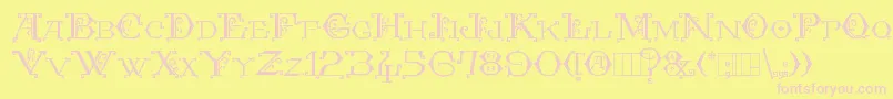 Kingthings Embroidery Font – Pink Fonts on Yellow Background