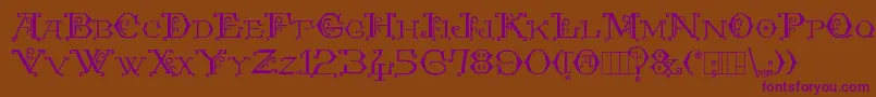 Kingthings Embroidery Font – Purple Fonts on Brown Background