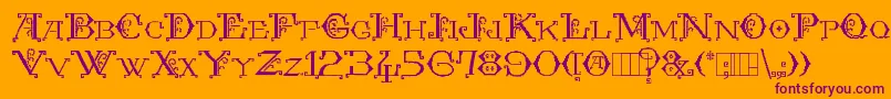 Kingthings Embroidery Font – Purple Fonts on Orange Background