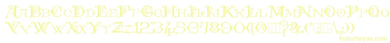 Kingthings Embroidery Font – Yellow Fonts on White Background