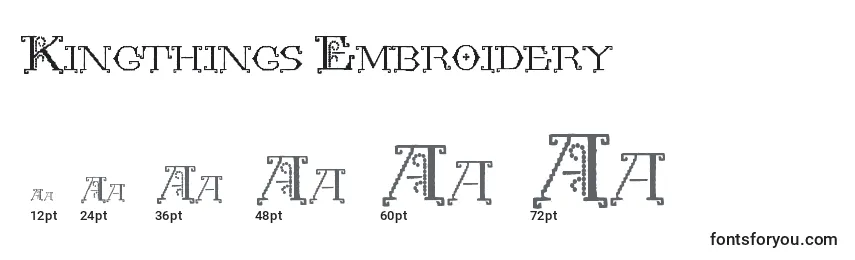 Kingthings Embroidery Font Sizes