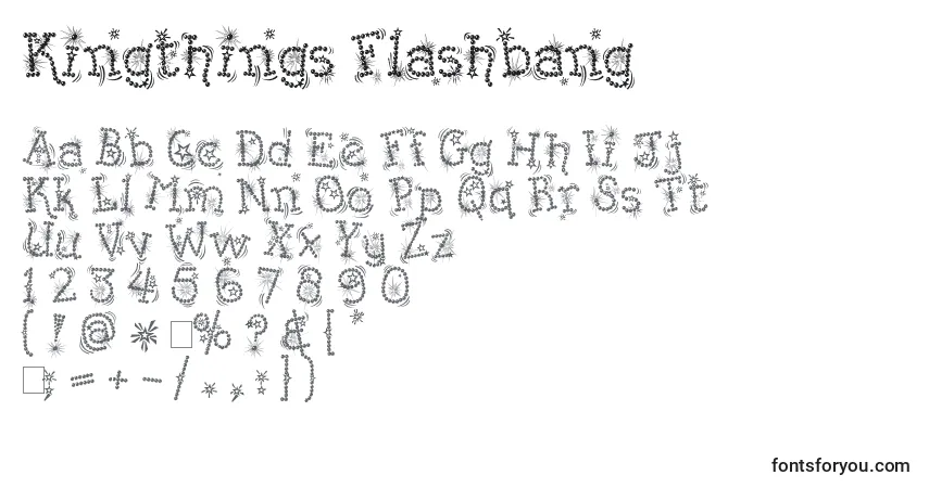 Schriftart Kingthings Flashbang – Alphabet, Zahlen, spezielle Symbole