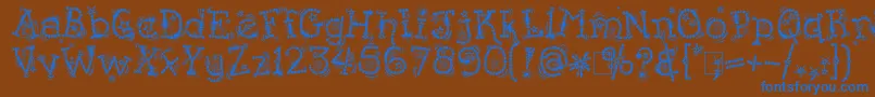 Kingthings Flashbang Font – Blue Fonts on Brown Background