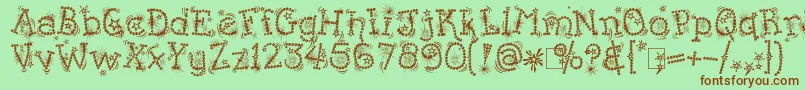 Kingthings Flashbang Font – Brown Fonts on Green Background