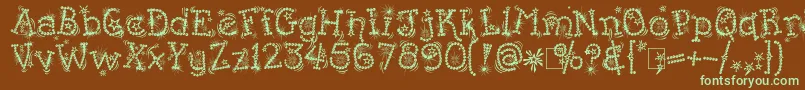 Kingthings Flashbang Font – Green Fonts on Brown Background