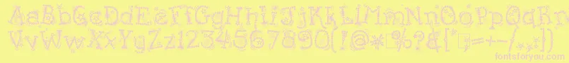 Kingthings Flashbang Font – Pink Fonts on Yellow Background