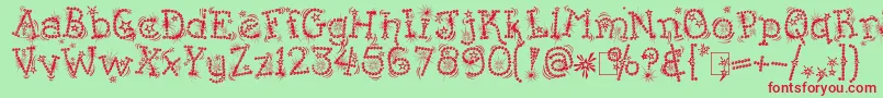 Kingthings Flashbang Font – Red Fonts on Green Background