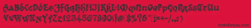 Kingthings Gothique Font – Black Fonts on Red Background