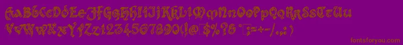 Kingthings Gothique Font – Brown Fonts on Purple Background