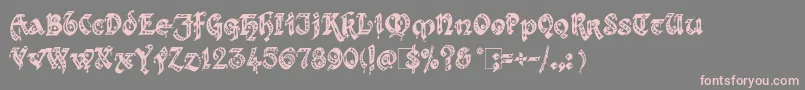 Kingthings Gothique Font – Pink Fonts on Gray Background