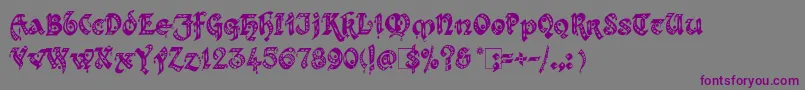 Kingthings Gothique-Schriftart – Violette Schriften auf grauem Hintergrund