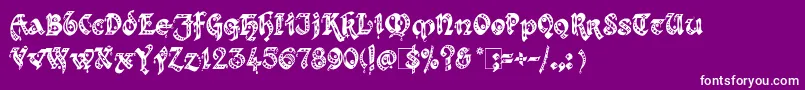 Kingthings Gothique-Schriftart – Weiße Schriften auf violettem Hintergrund