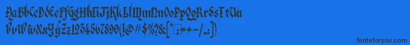 Kingthings Italique Font – Black Fonts on Blue Background
