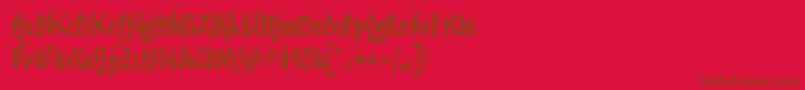 Kingthings Italique Font – Brown Fonts on Red Background