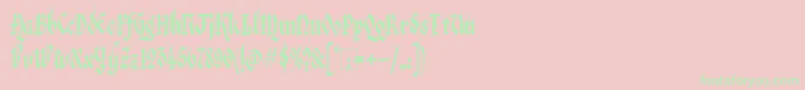 Kingthings Italique Font – Green Fonts on Pink Background