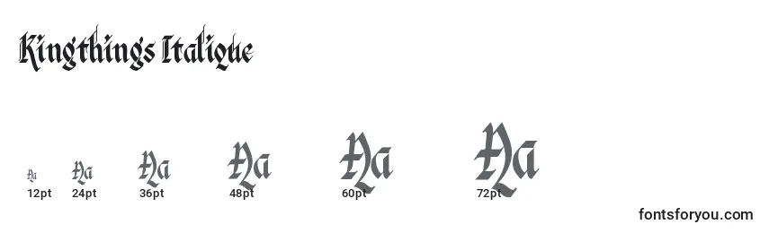 Größen der Schriftart Kingthings Italique