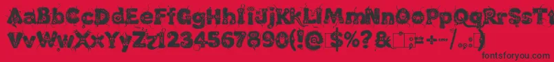 Kingthings Lupine1 1 Font – Black Fonts on Red Background