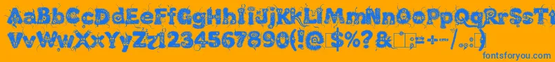 Шрифт Kingthings Lupine1 1 – синие шрифты на оранжевом фоне