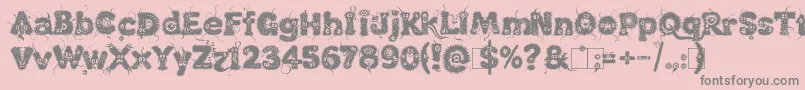 Kingthings Lupine1 1 Font – Gray Fonts on Pink Background