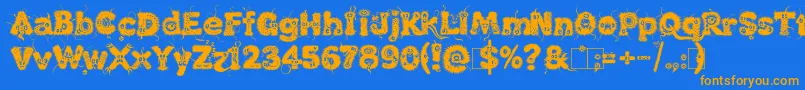 Czcionka Kingthings Lupine1 1 – pomarańczowe czcionki na niebieskim tle
